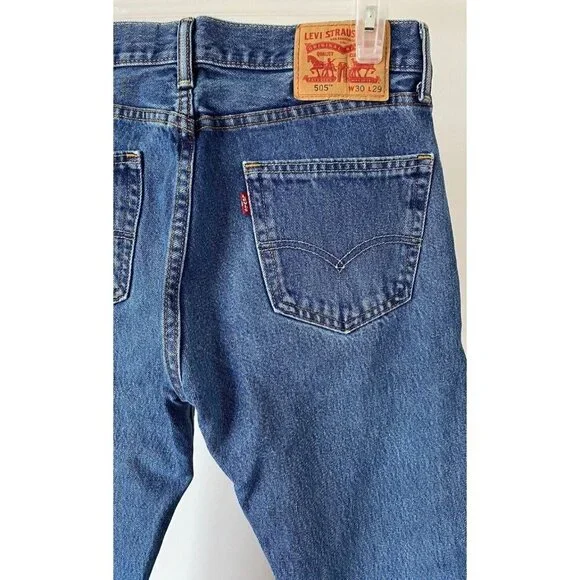 Levi's 505 Regular Fit Jeans Men's 38 X 29 - Picture 6 of 7